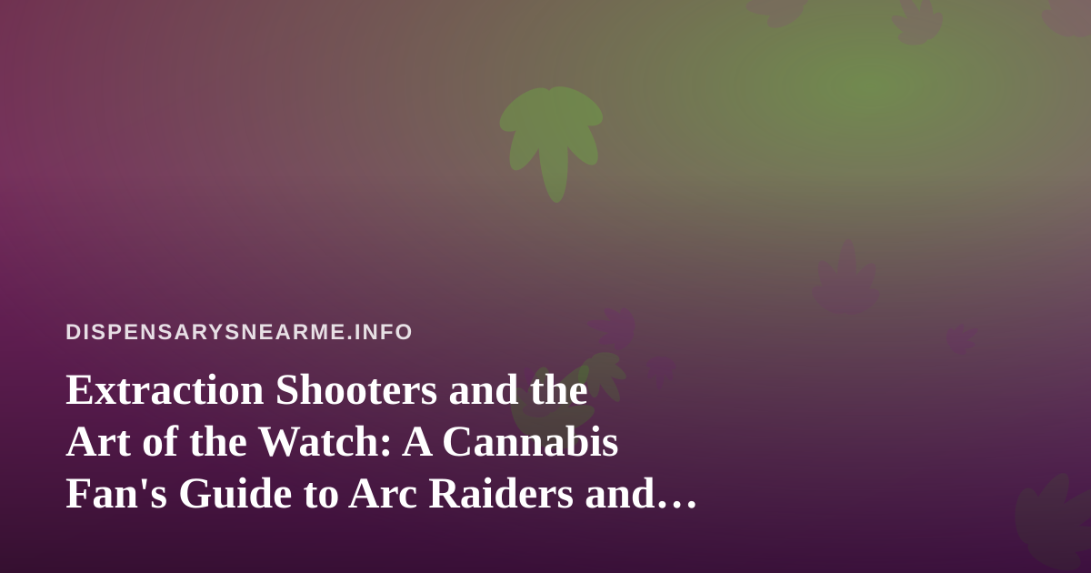 Extraction Shooters and the Art of the Watch: A Cannabis Fan’s Guide to Arc Raiders and Wardogs Twitch Streams